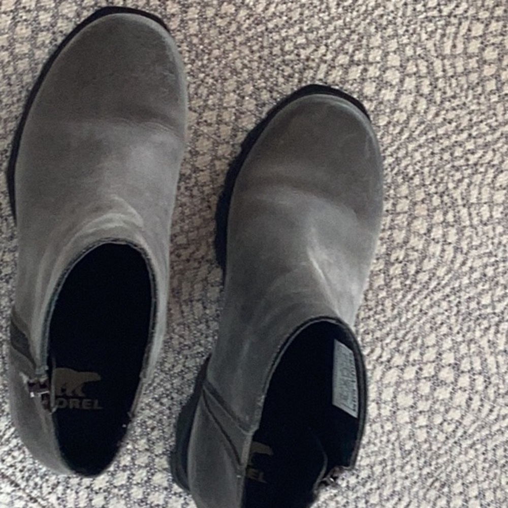 Sorel Charcoal Ankle Boots with Side Zipper